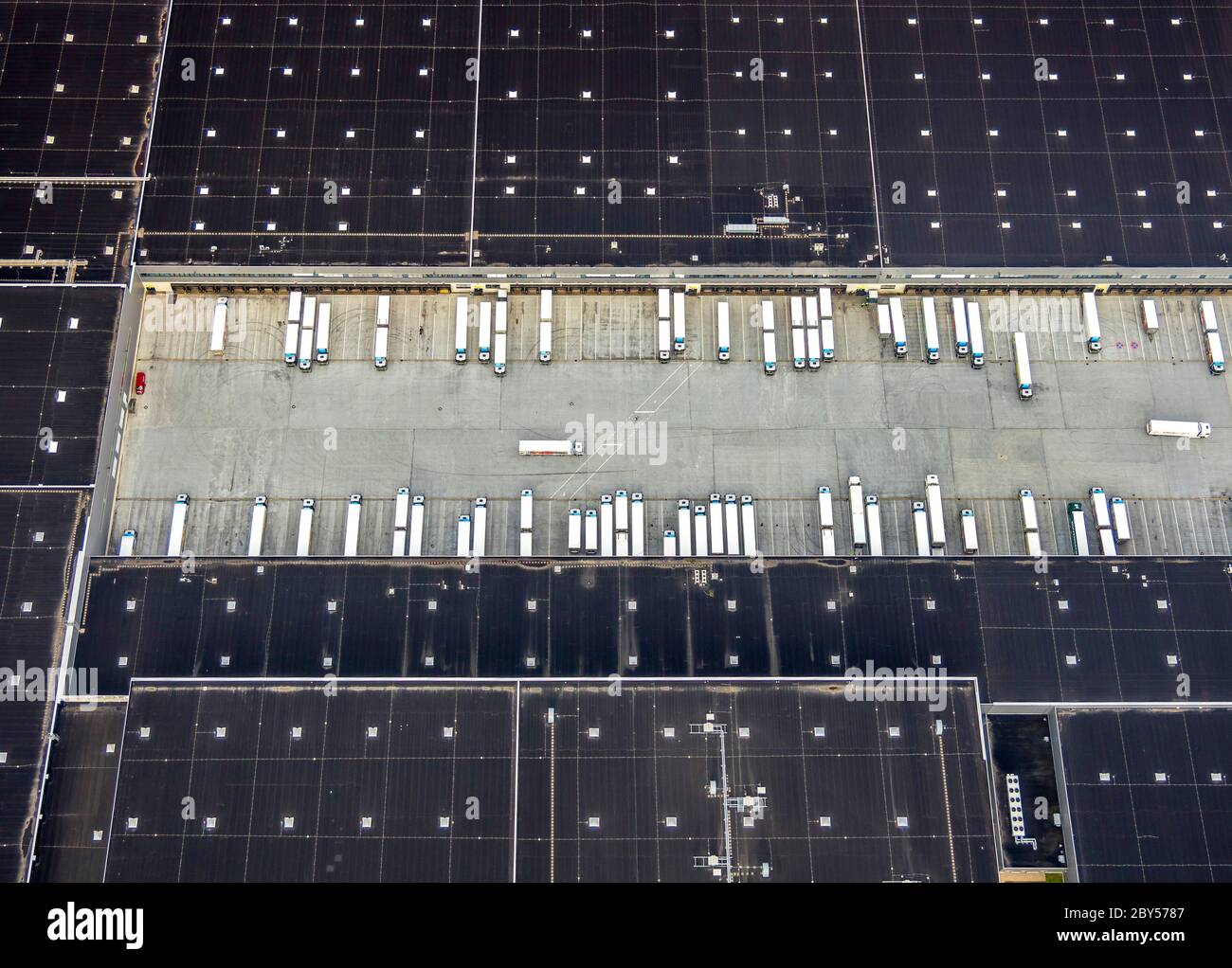 EDEKA Hamm Logistikzentrum im Gewerbegebiet Rhynern, 23.05.2019, Luftbild, Deutschland, Nordrhein-Westfalen, Ruhrgebiet, Hamm Stockfoto