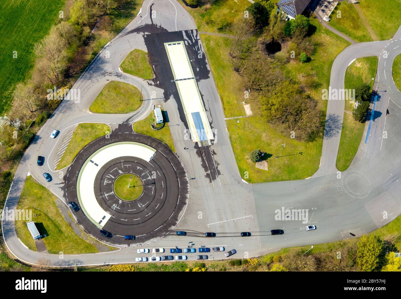 ADAC Fahrsicherheitszentrum Westfalen, 07.04.2019, Luftaufnahme, Deutschland, Nordrhein-Westfalen, Haltern am See Stockfoto