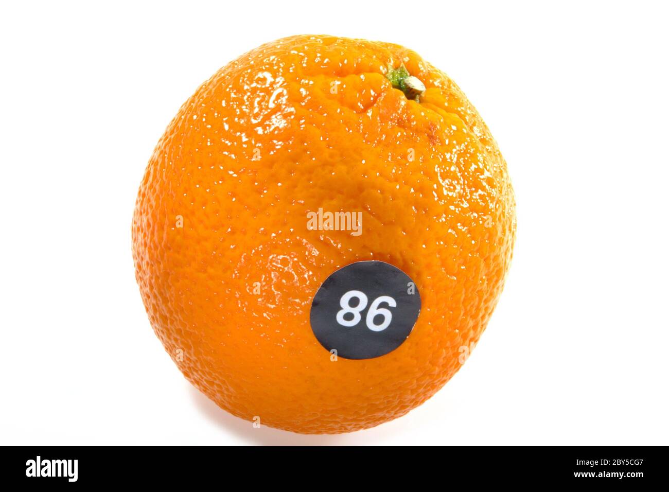 Orange mit der Nummer 86 oder 98 Stockfoto