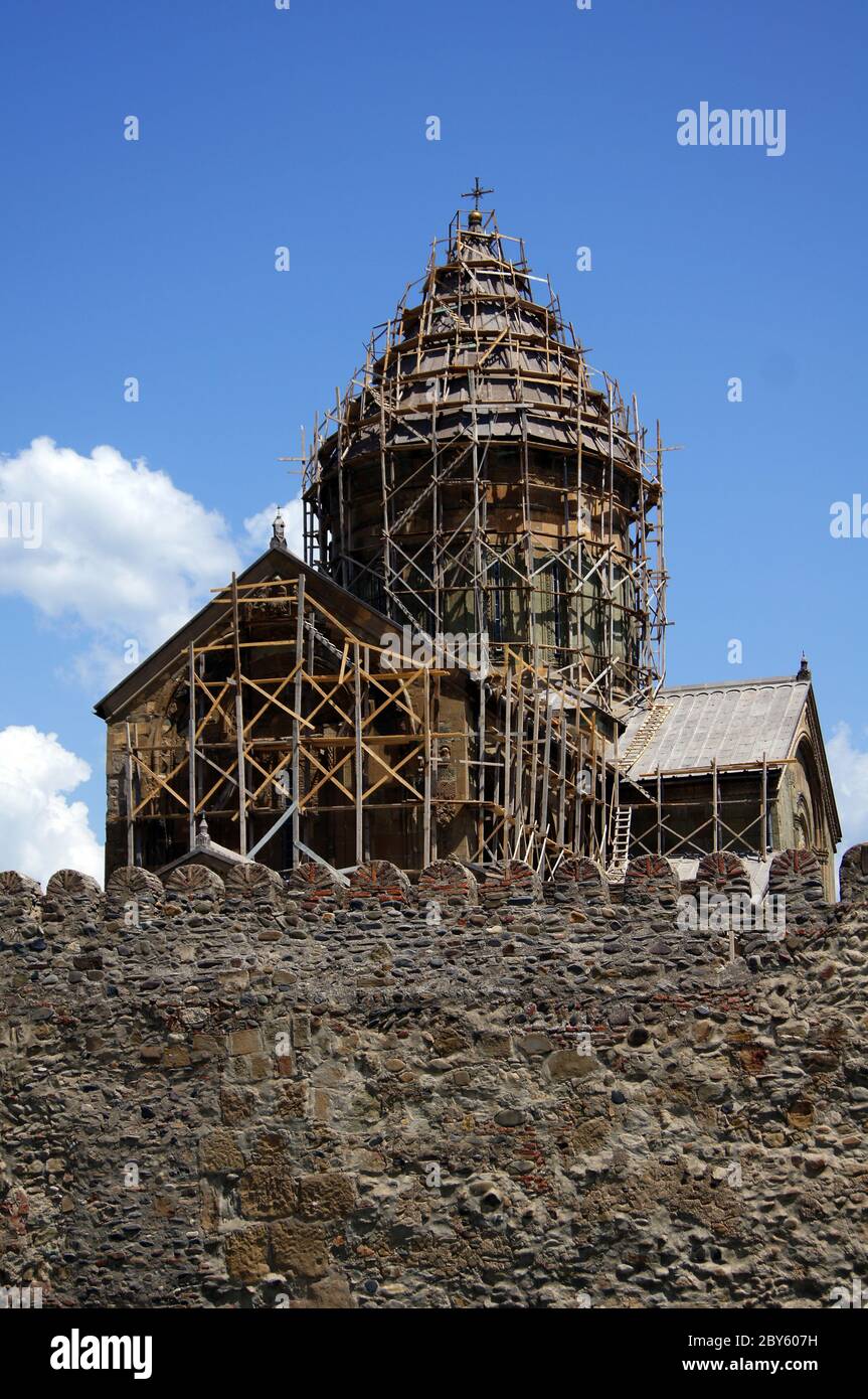 Georgien - Mcxeta - Sveticxoveli Burg-Kathedrale, eines der Symbole von Georgien Stockfoto