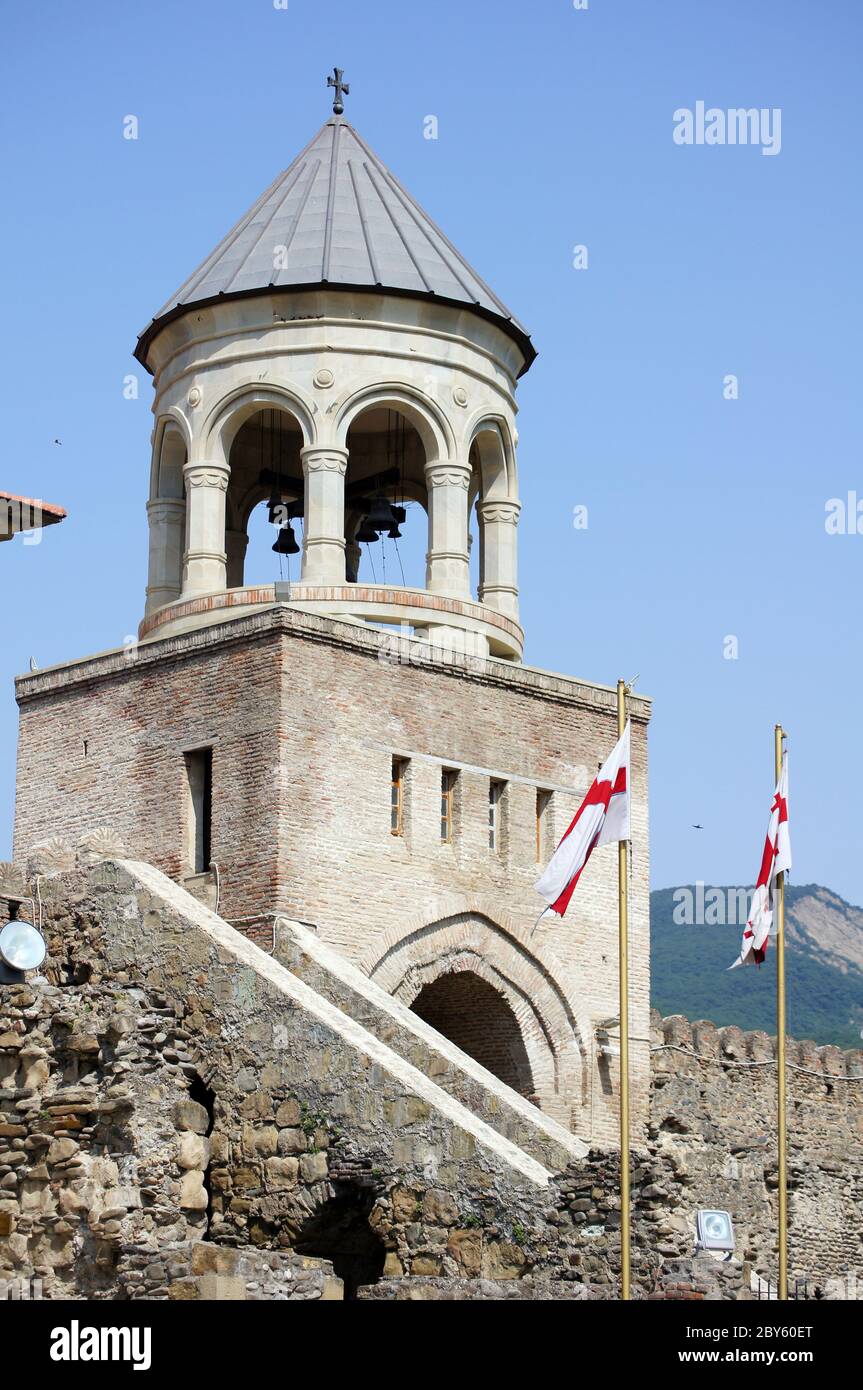 Georgien - Mcxeta - Sveticxoveli Burg-Kathedrale, eines der Symbole von Georgien Stockfoto