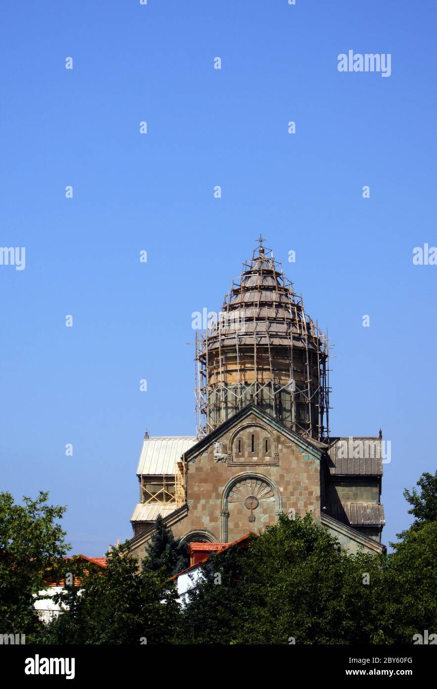 Georgien - Mcxeta - Sveticxoveli Burg-Kathedrale, eines der Symbole von Georgien Stockfoto