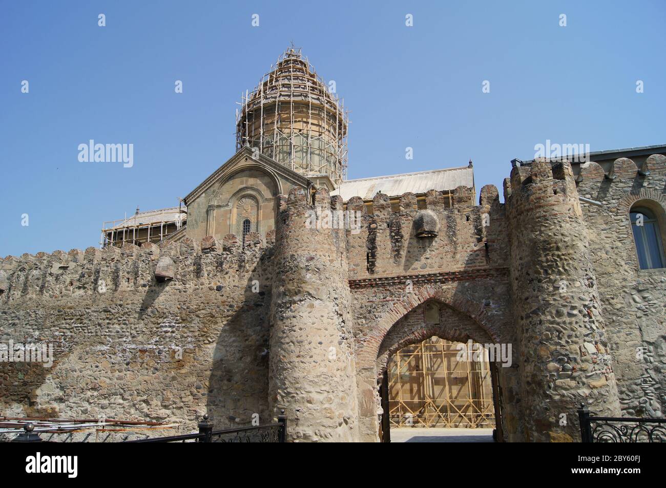 Georgien - Mcxeta - Sveticxoveli Burg-Kathedrale, eines der Symbole von Georgien Stockfoto