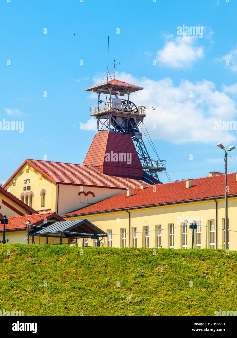 Bergwerk Turm der Salzminen Wieliczka, Polen. Stockfoto