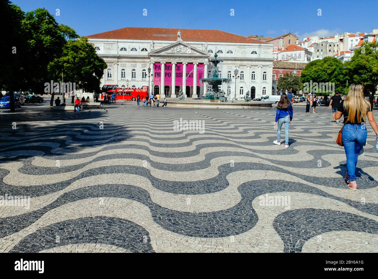 don Pedro IV Platz in Lissabon, Portugal Stockfoto