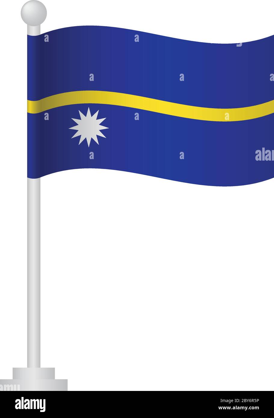 Nauru-Flagge. Nationalflagge von Nauru auf Polvektor Stock Vektor