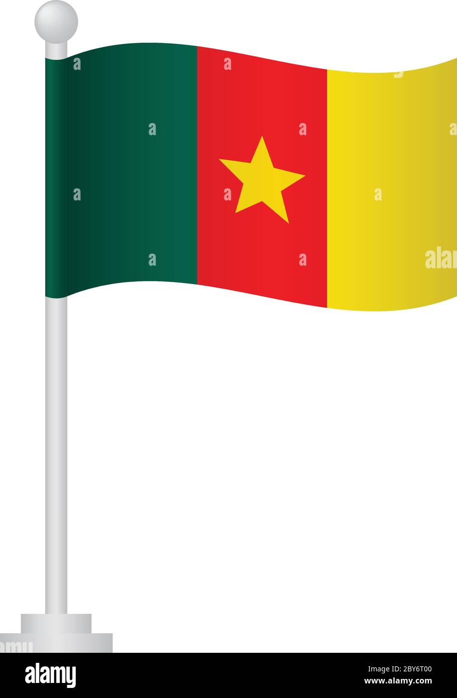 Kamerun-Flagge. Nationalflagge von Kamerun auf Polvektor Stock Vektor