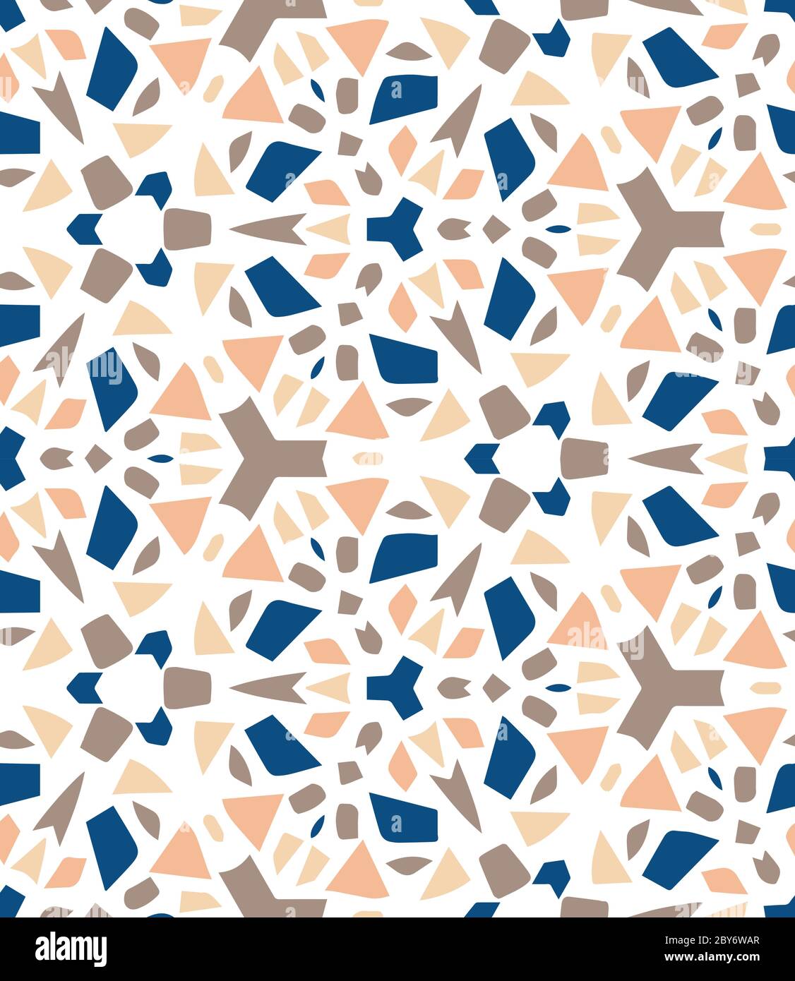 Nahtlose Terrazzo Vektor-Muster Hintergrund in einer trendigen Vintage-Farbpalette. Stock Vektor