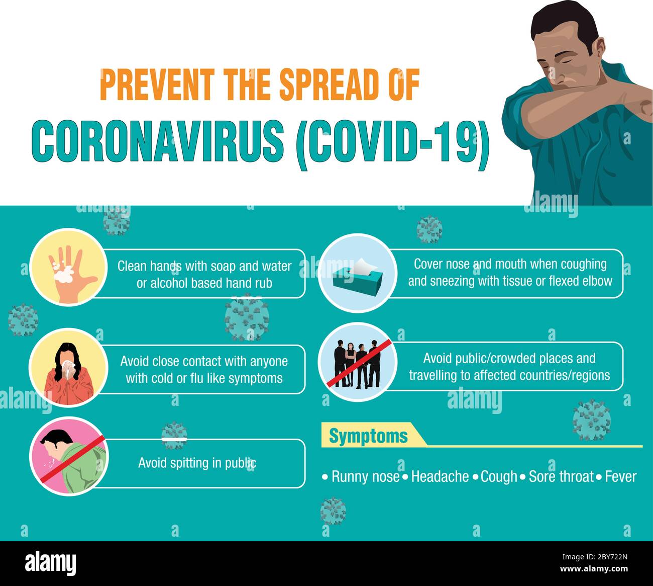 Coronavirus COVID-19 preventions Infografik. Preventions Methoden Infografiken. vektor-Illustration Stock Vektor