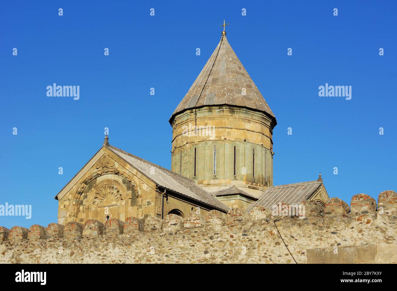 Georgien - Mzcheta - Sveticxoveli Burg-Kathedrale, eines der Symbole von Georgien Stockfoto