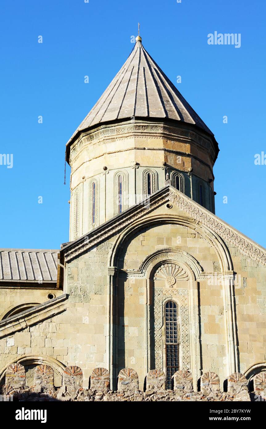 Georgien - Mzcheta - Sveticxoveli Burg-Kathedrale, eines der Symbole von Georgien Stockfoto