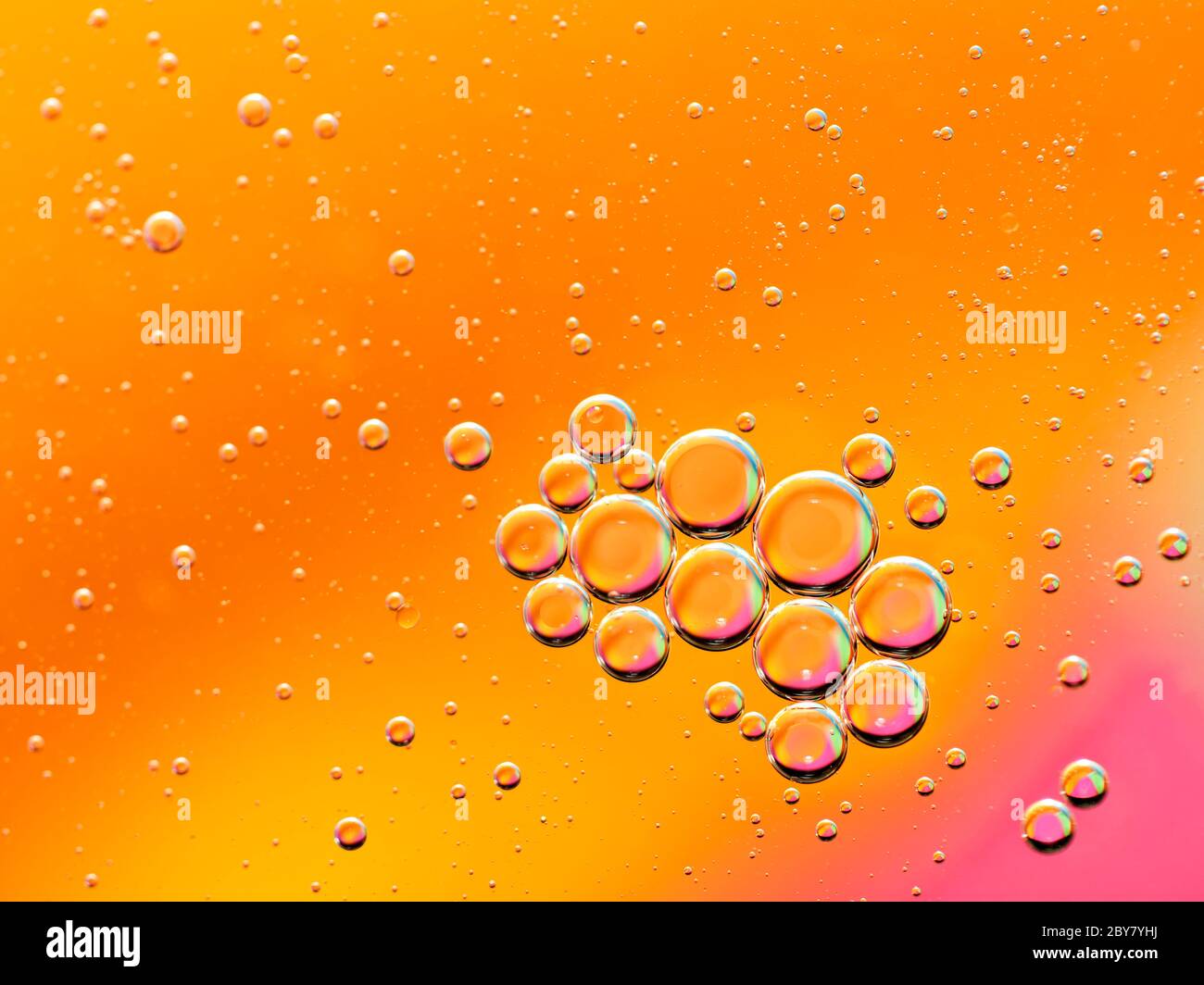 Orange und rosa abstrakte Blasen Hintergrund Stockfoto