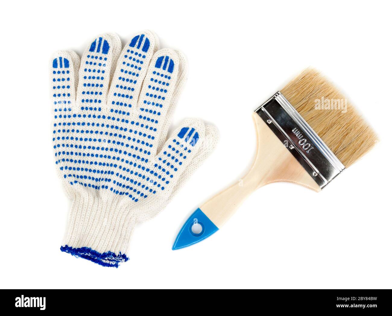 Zwei Hände mit einem Pinsel malen Stockfoto