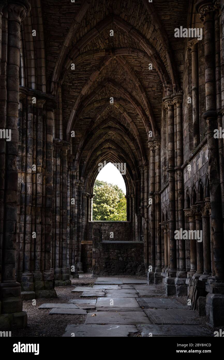 Holyrood Abbey Ruins, Edinburgh, Schottland Stockfoto