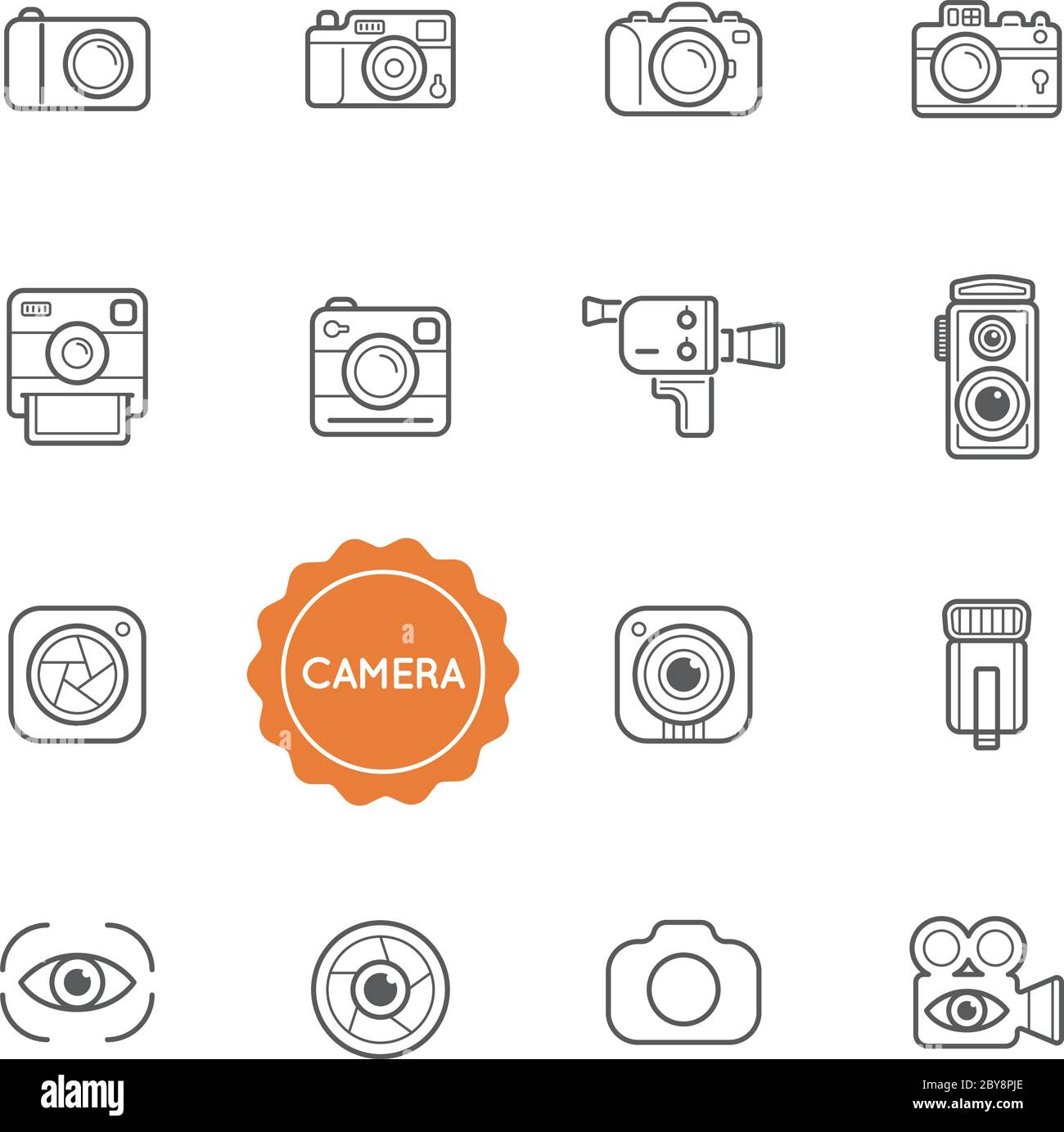 Set von Kamera Foto Vektor Illustration Elemente können als Logo oder Symbol in Premium-Qualität verwendet werden Stock Vektor