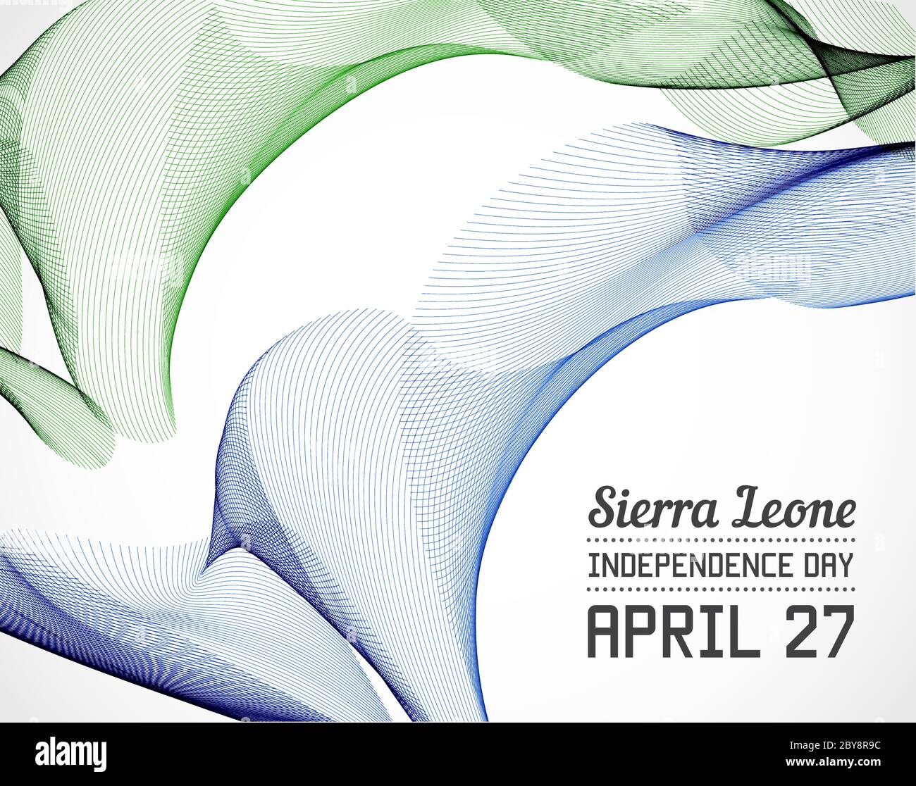 Nationaler Tag des Landes in der Linienart Vektor mit Datum Stock Vektor