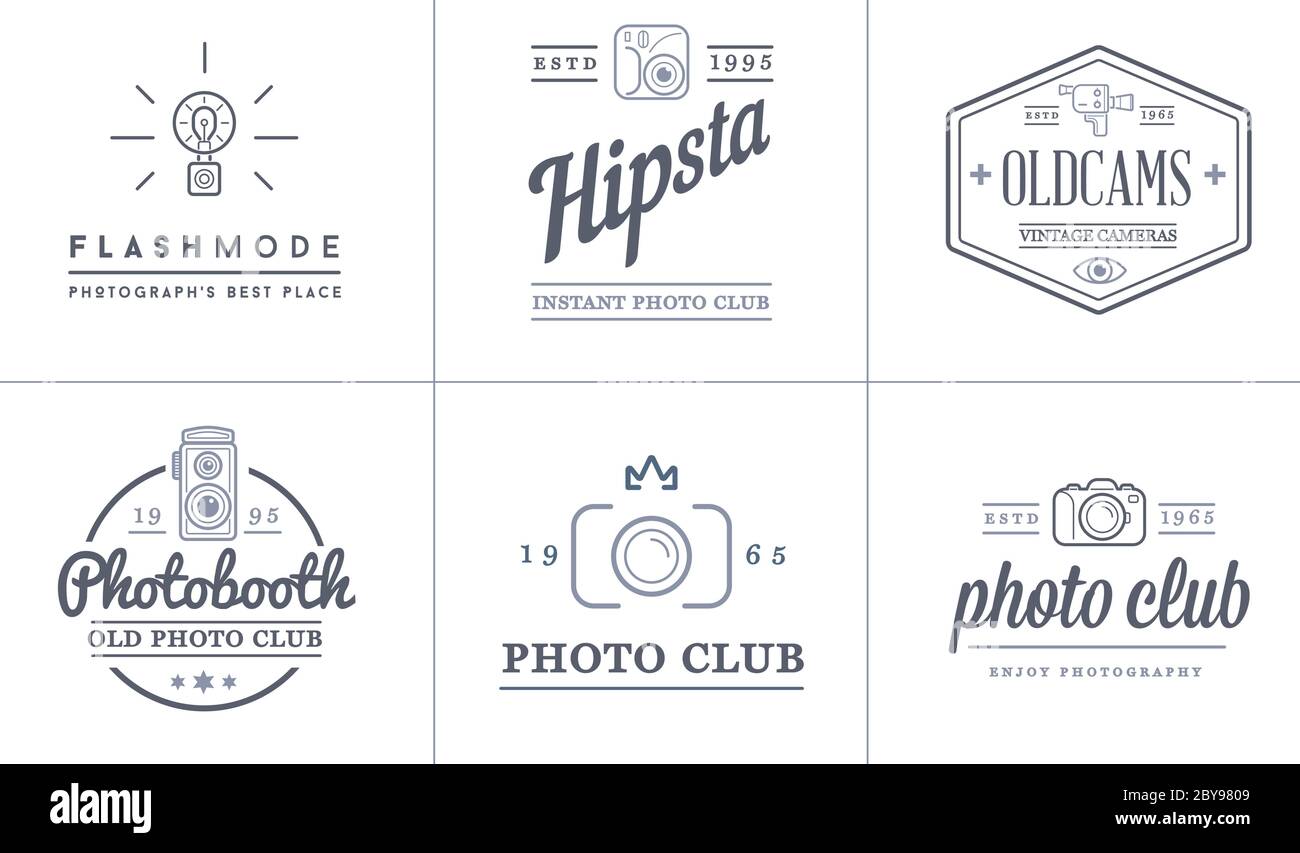 Set von Vektor-Fotokamera Fotografie Elemente und Videokamera Icons Illustration kann als Logo oder Symbol in Premium-Qualität verwendet werden Stock Vektor