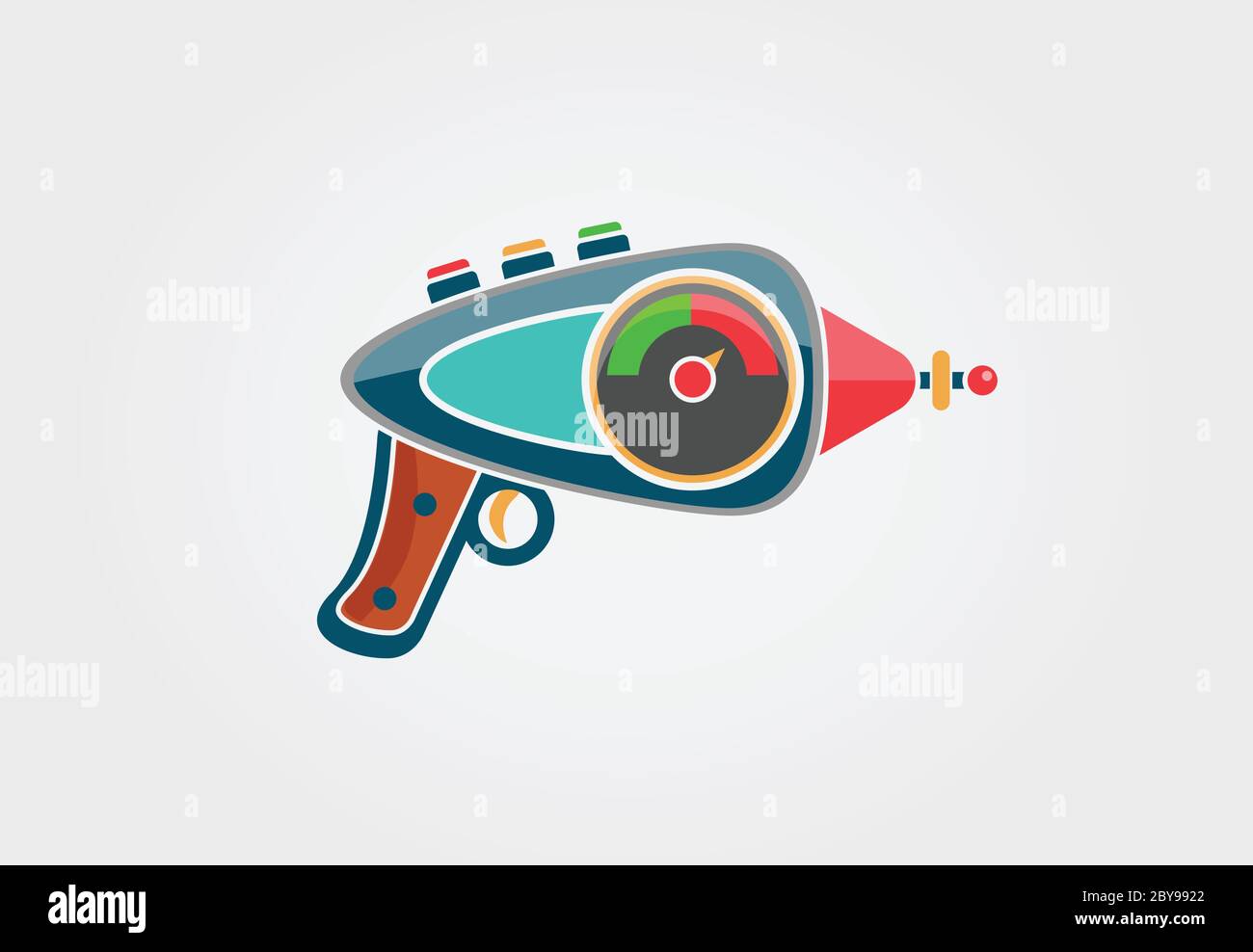 Ray Gun Cartoon. Supergun. Vektor Stock Vektor