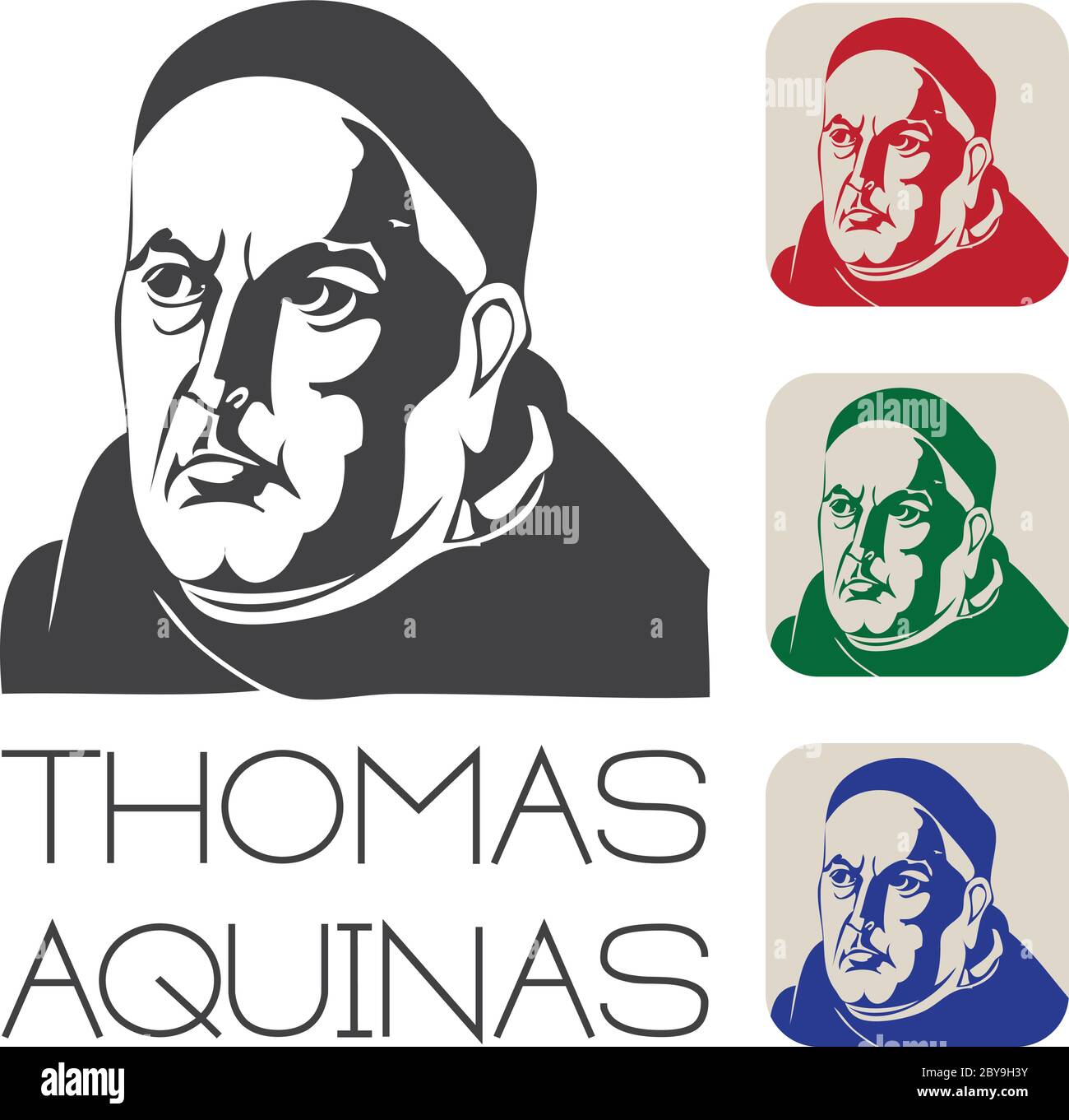 Thomas Aquinas Vektor Illustration Stock Vektor