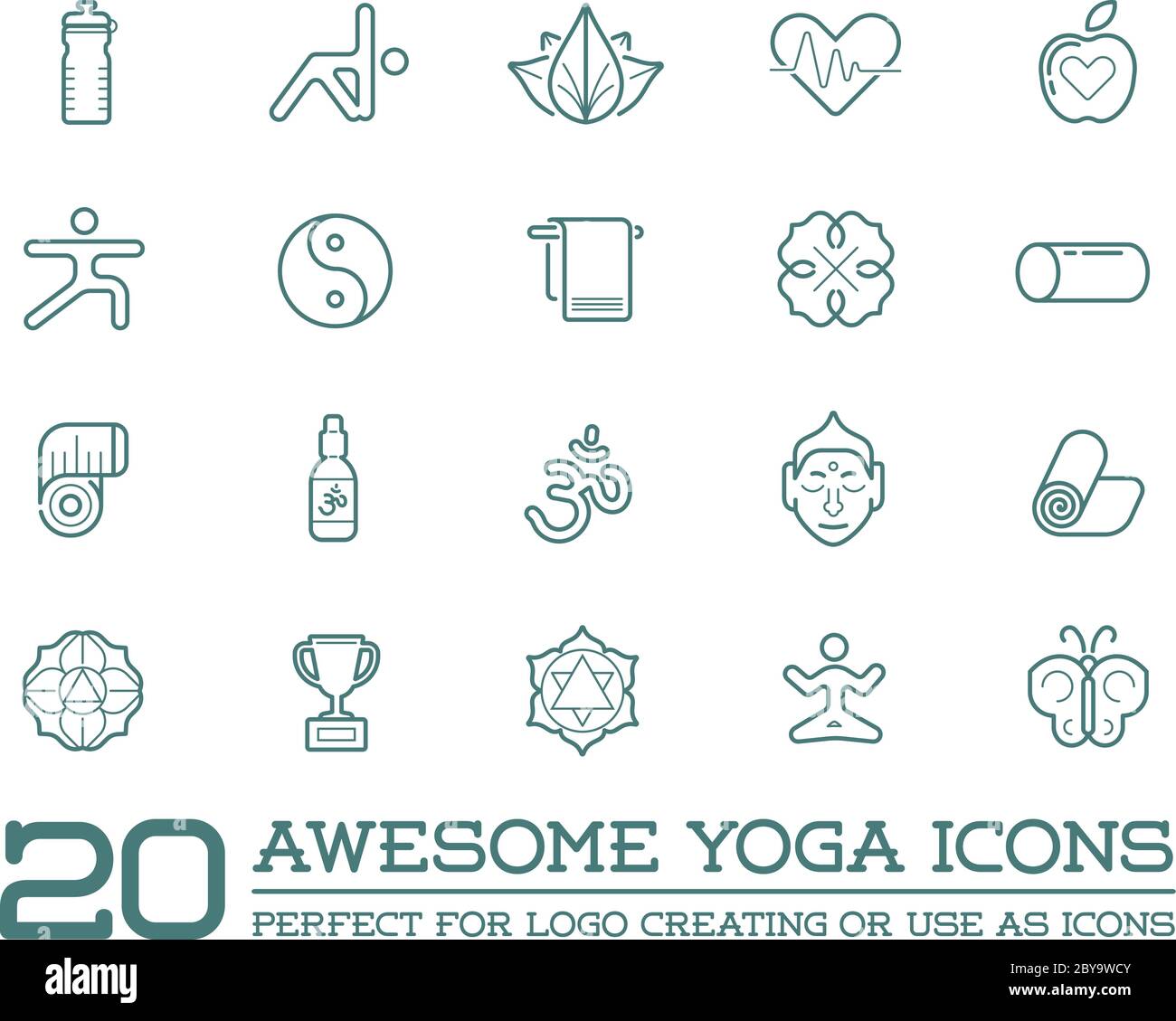 Set von Vector Yoga Zen Sport Elemente und Fitness gesunde Illustration kann als Logo oder Icon in Premium-Qualität verwendet werden Stock Vektor