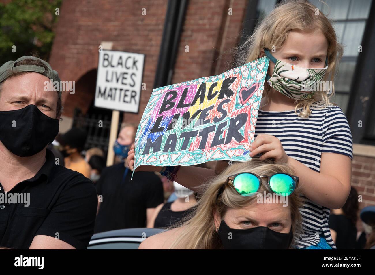 Black Lives Matter Vigil in Jamaica Plain MA, Donnerstag, 4. Juni 2020 Stockfoto