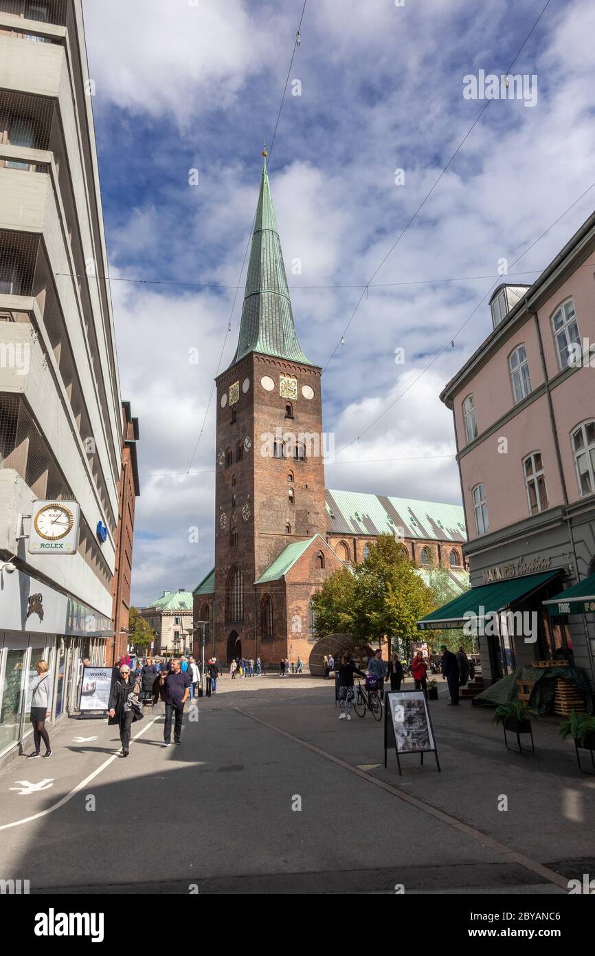 Die Kathedrale Von Aarhus Im Stadtzentrum Von Aarhus Ist Die Höchste Und Längste Kirche Dänemarks Stockfoto