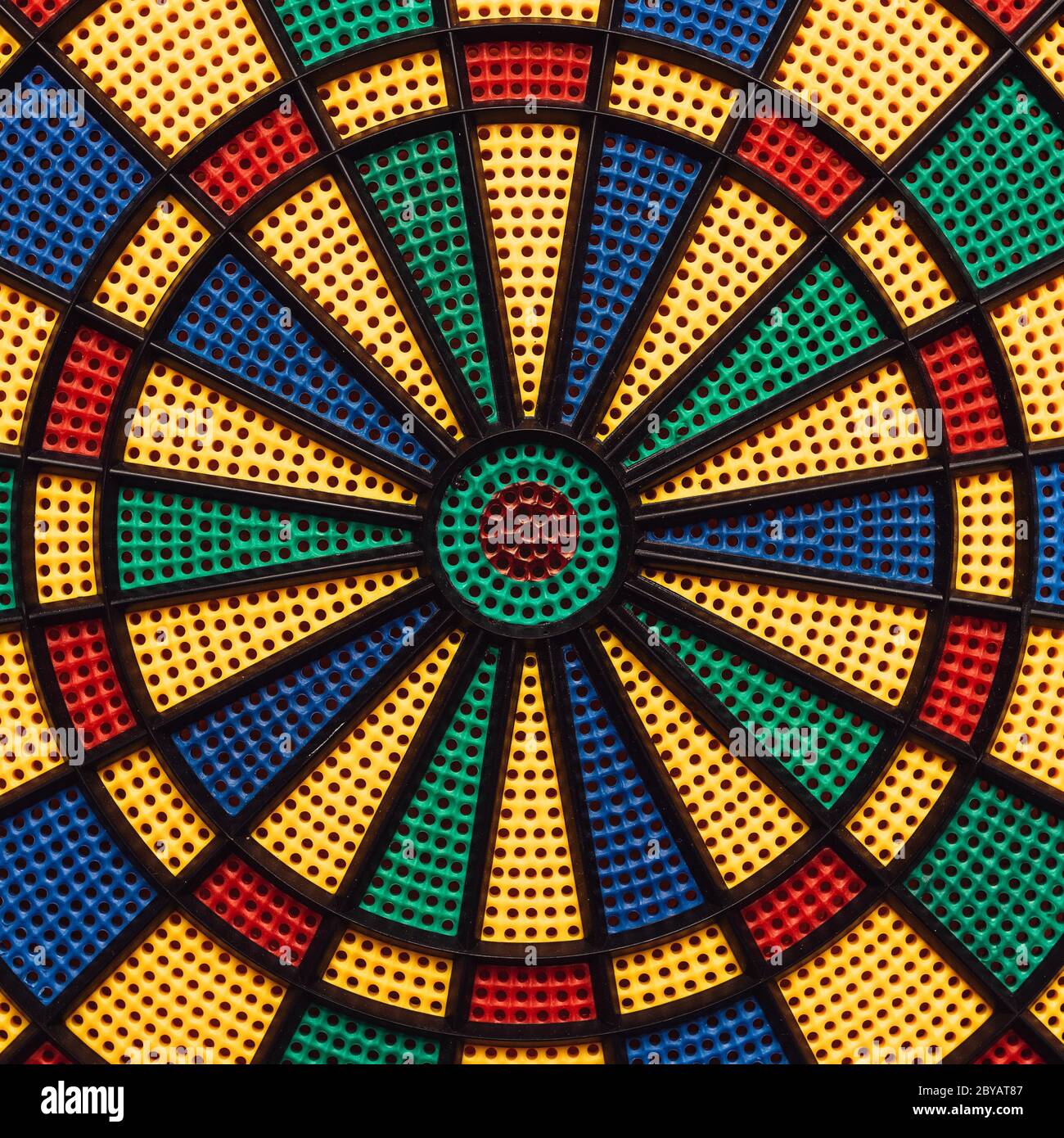 Dartscheibe, bunte Oberfläche der Dart-Spielgeräte Stockfoto