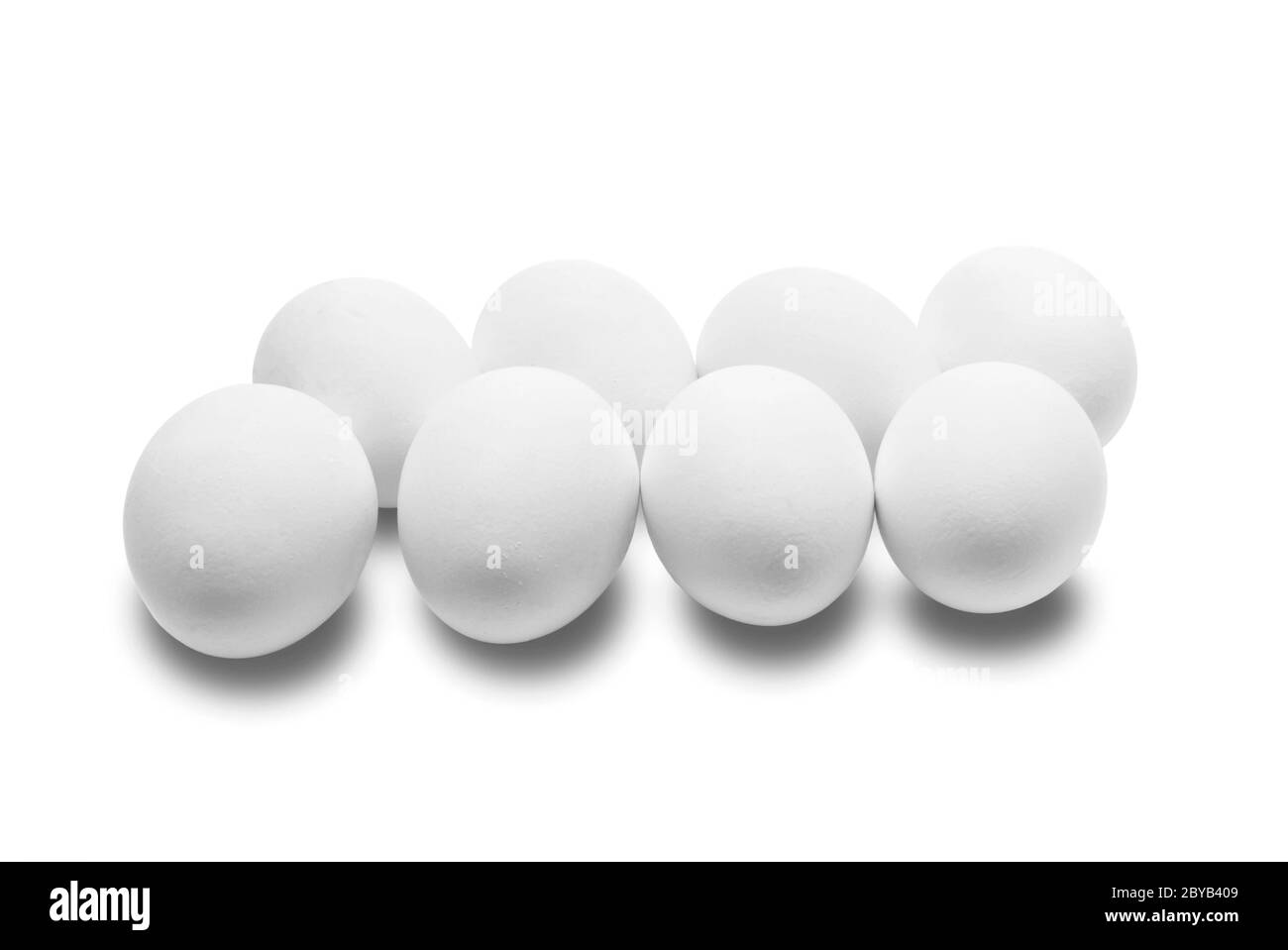Einige Eier auf Weiß Stockfoto