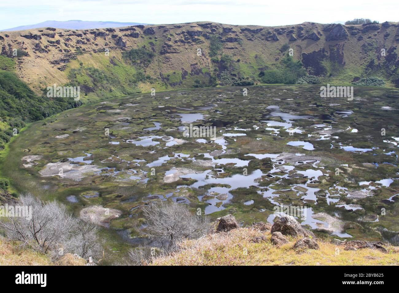 Rano Kau, Osterinsel Stockfoto