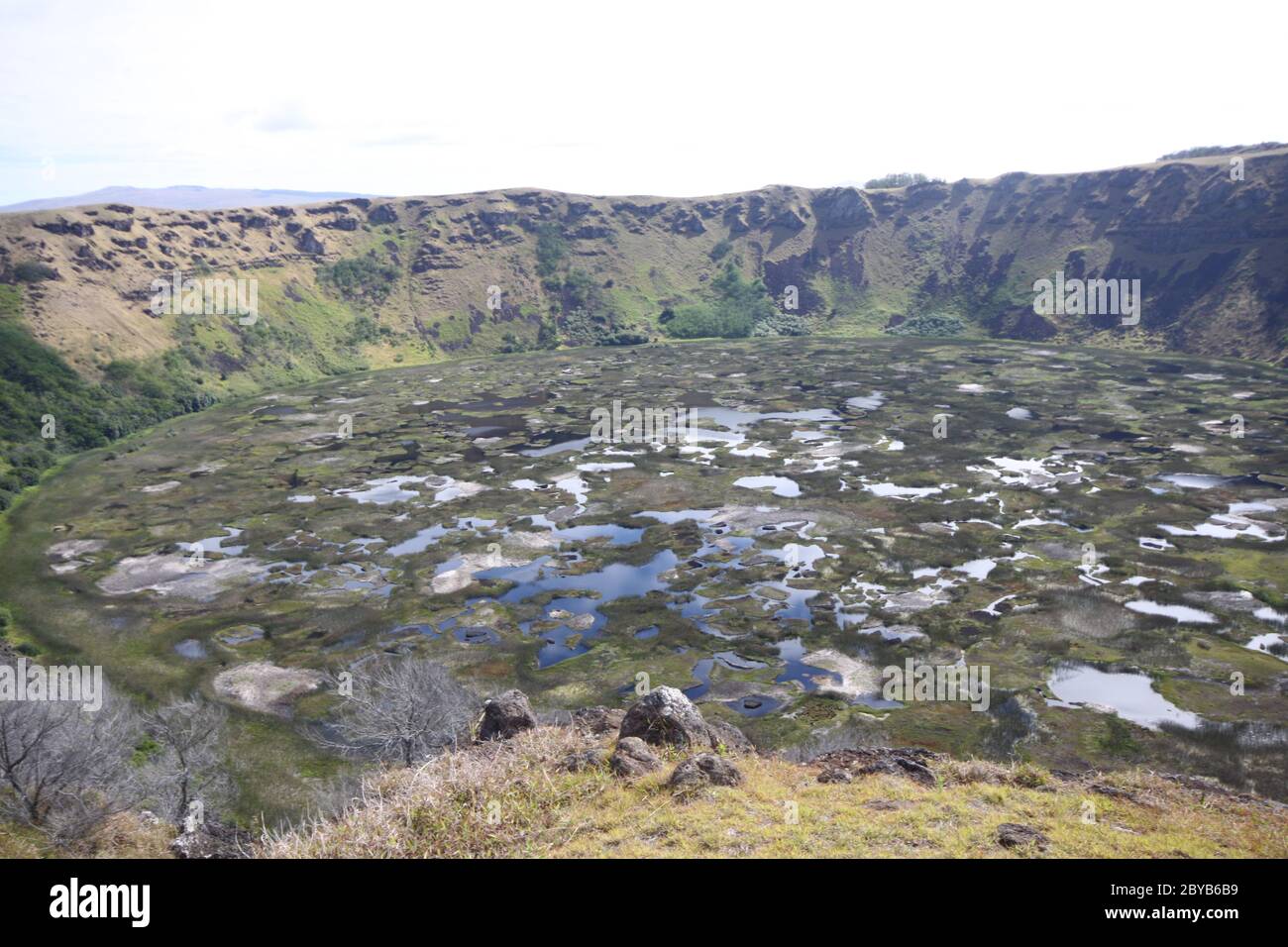 Rano Kau, Osterinsel Stockfoto