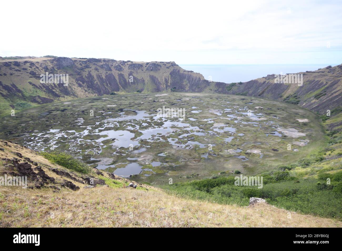 Rano Kau, Osterinsel Stockfoto