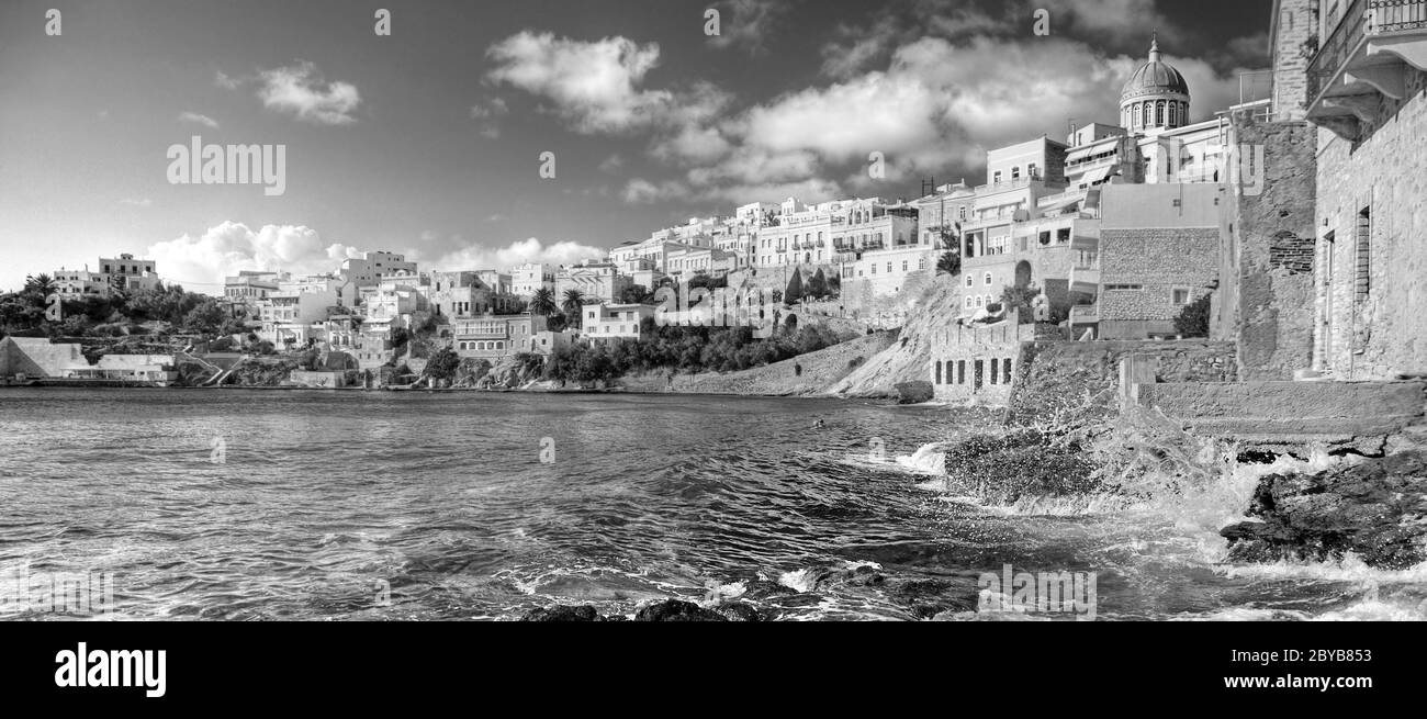 Griechische Insel Fischerdorf Szene Stockfoto