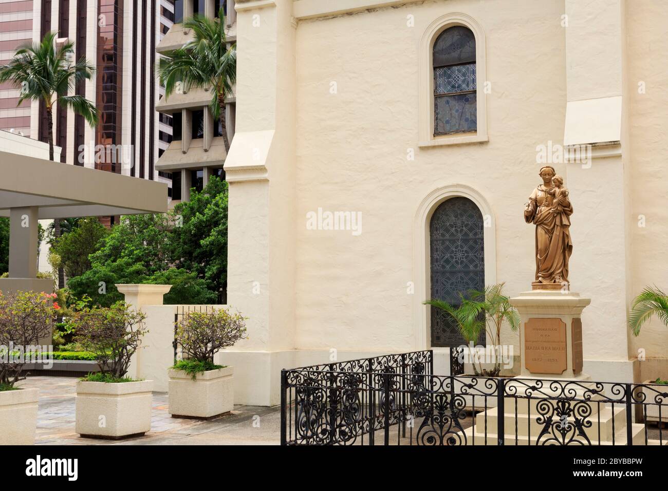 Kathedrale Basilika unserer Lieben Frau des Friedens, Honolulu, Oahu Island, Hawaii, USA Stockfoto
