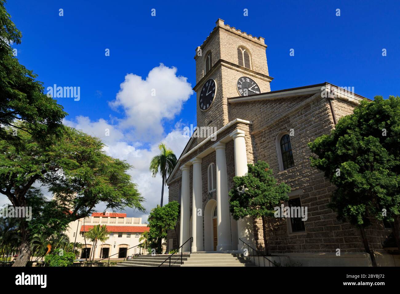 Kawaiahao Kirche, Honolulu Stadt, Oahu Insel, Hawaii, USA Stockfoto