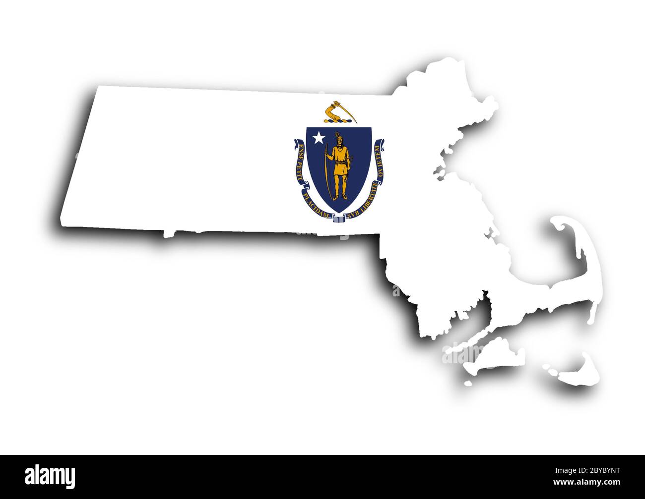 Karte von Massachusetts Stockfoto