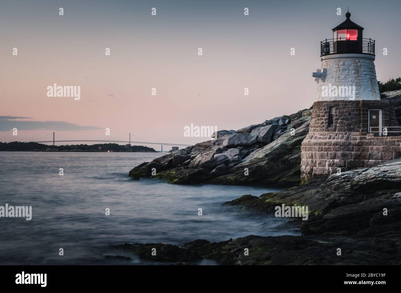 Castle Hill Lighthouse, Rhode Island Stockfoto