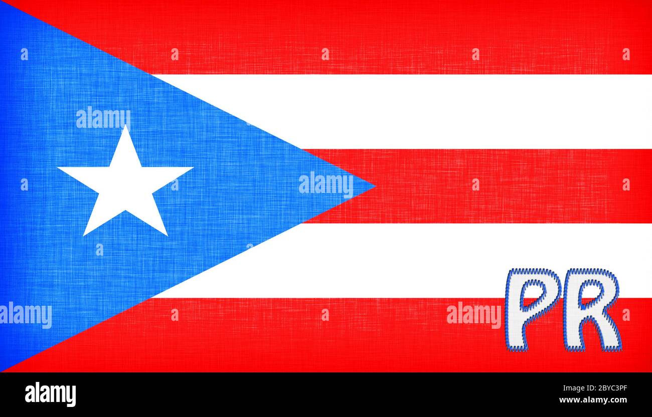 Leinenflagge des US-Bundesstaates Puerto Rico Stockfoto