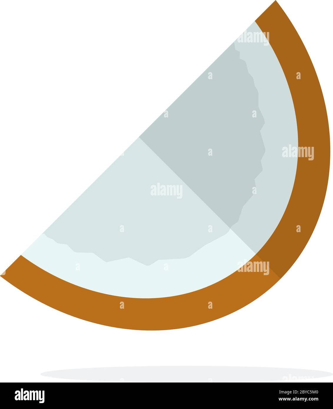 Ein Stück Kokos-Vektor flach isoliert Stock Vektor
