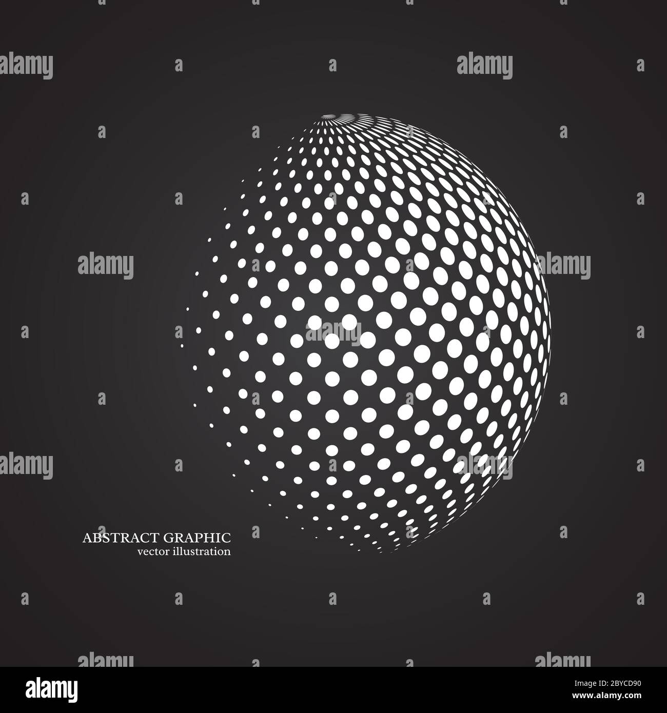 Abstrakter Globus mit gepunkteter Kugel, 3d-Halbton-Punkteffekt. Weiß colo Stock Vektor