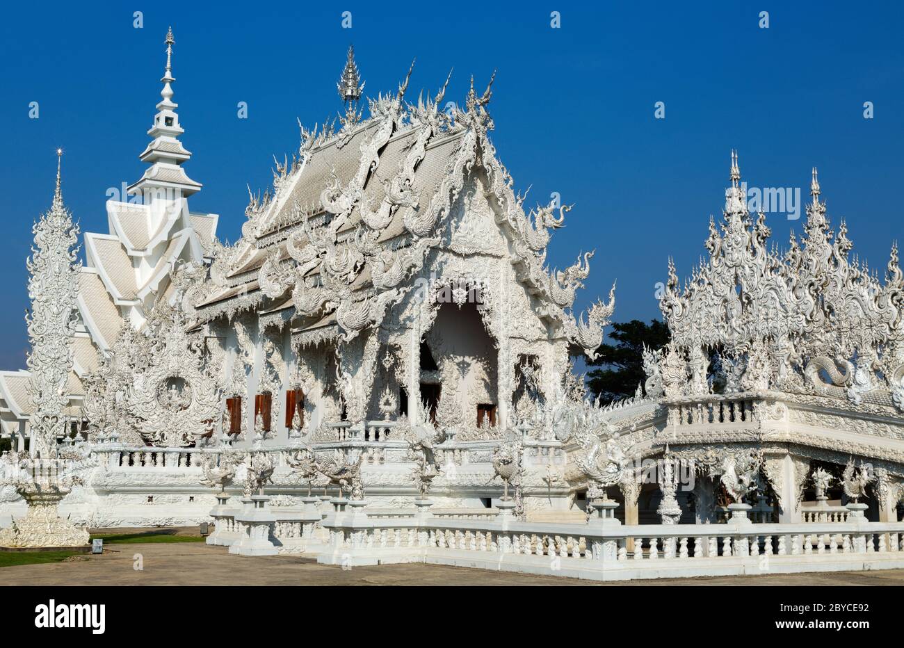 Wat Rongkun - der weiße Tempel in Chiangrai, Thailand Stockfoto