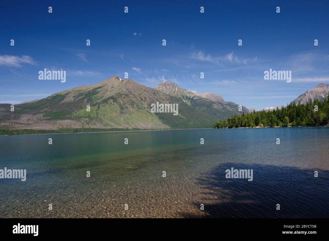 Lake McDonald in Glacier Nationalpark Stockfoto