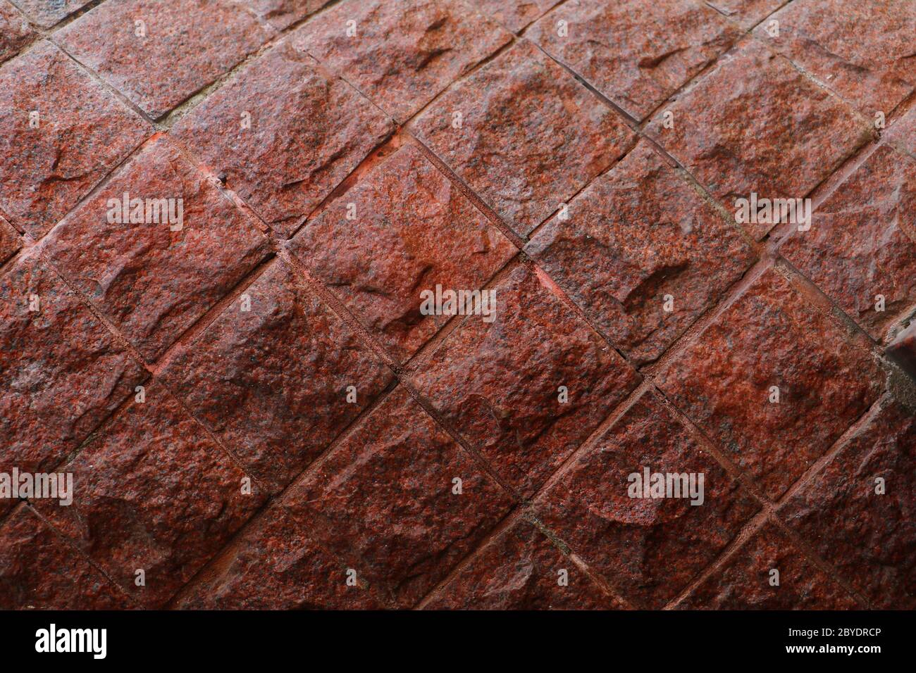 Muster der dekorativen Steinwand Hintergrund. Betonverbindung. Stockfoto