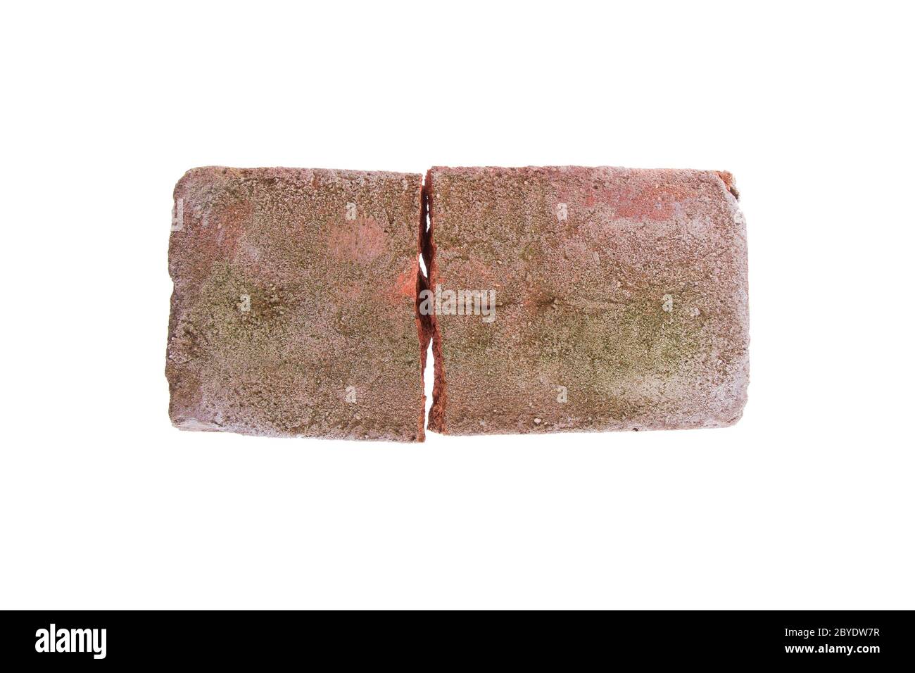 Defekte Ziegel isoliert Stockfoto