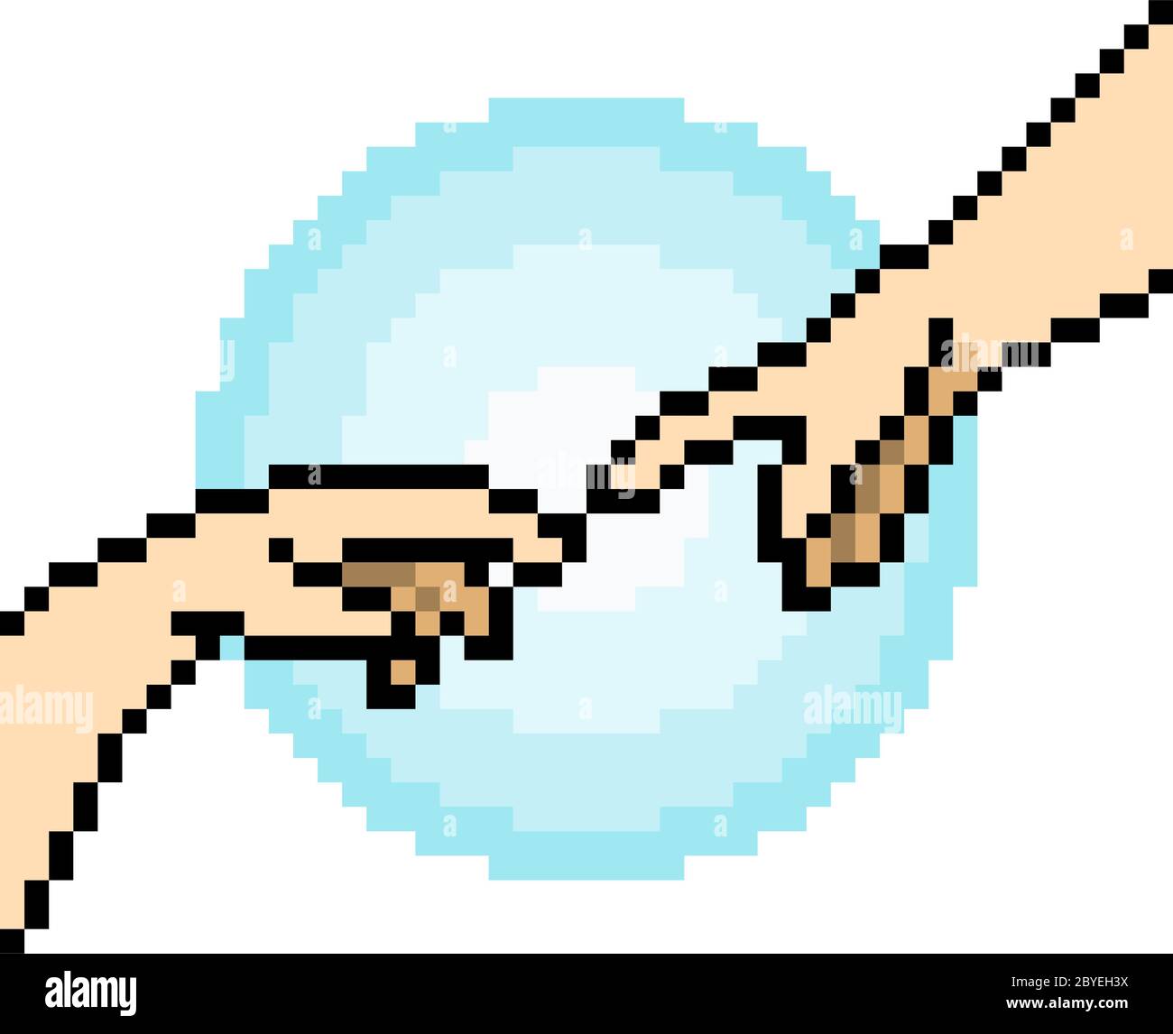 vektor Pixel Kunst schöne Hand Geste isoliert Stock Vektor