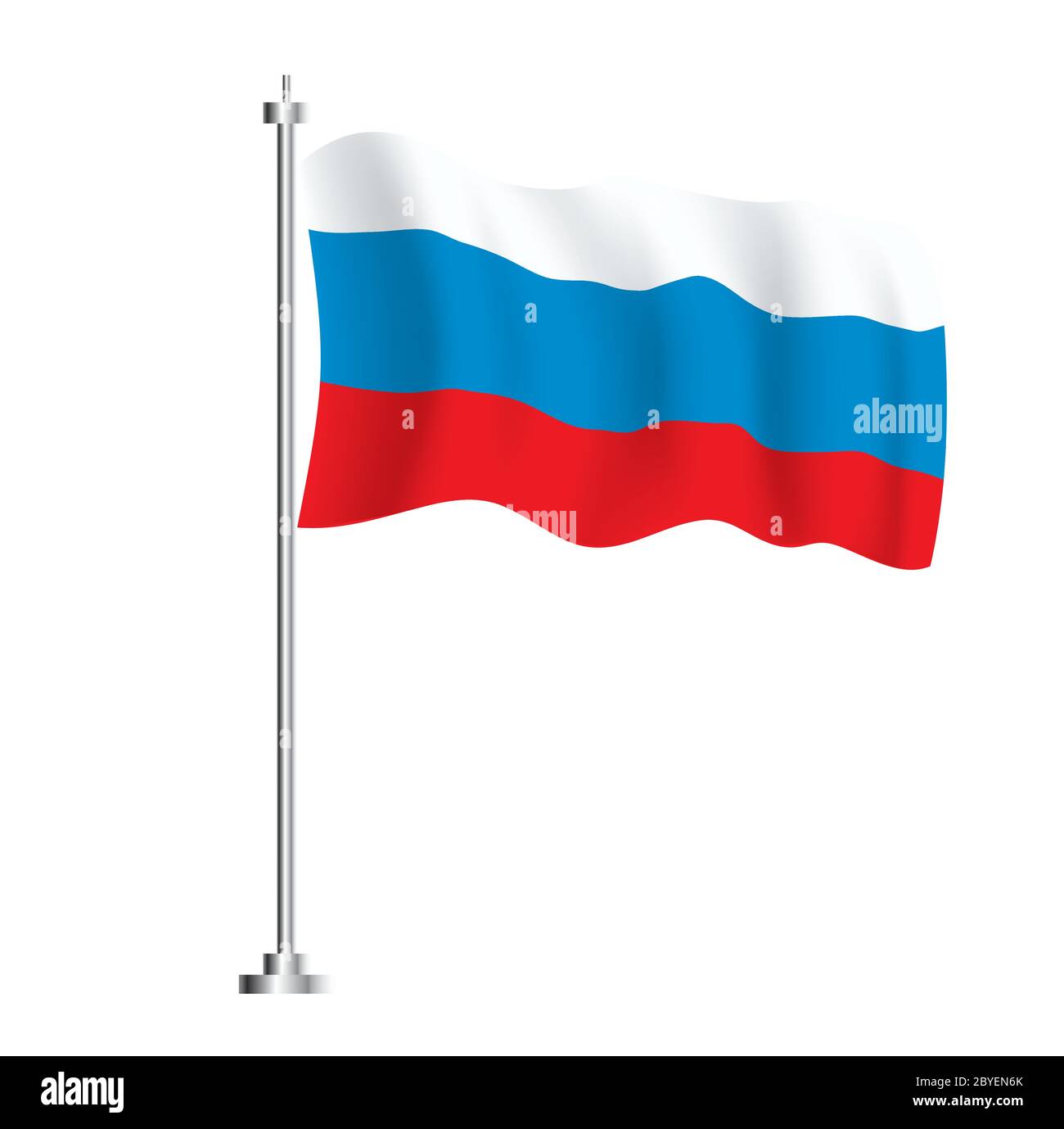 Russland-Flagge. Isolierte Welle Flagge von Russland Land. Vektorgrafik. Stock Vektor