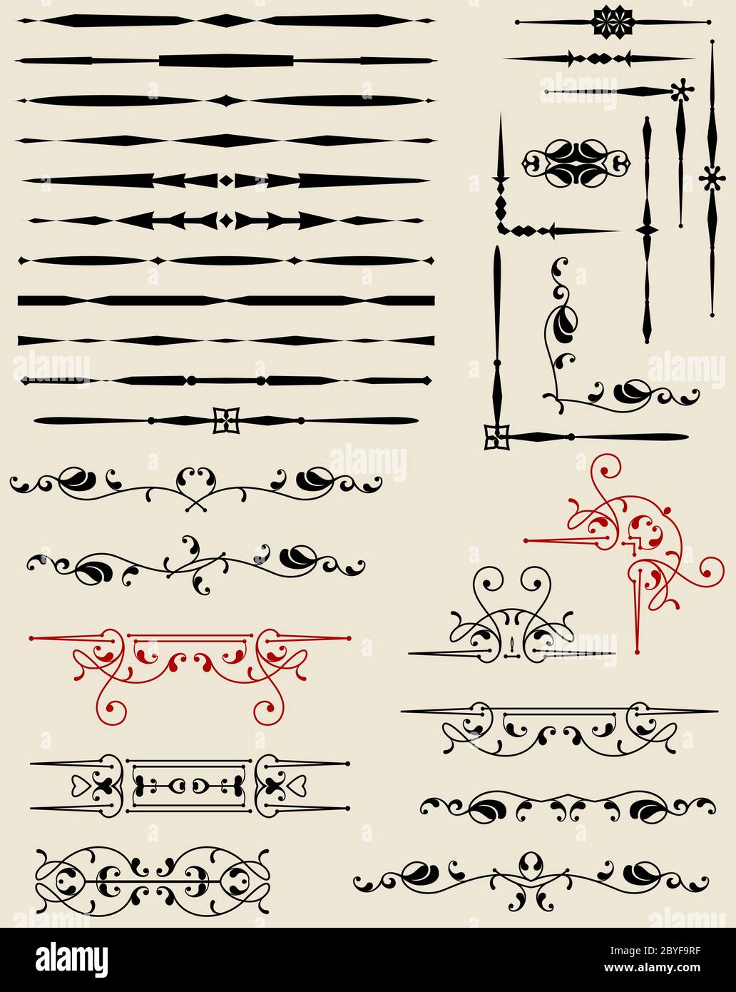 Text Divider Ornamental Design Vektor Illustration Stock Vektor