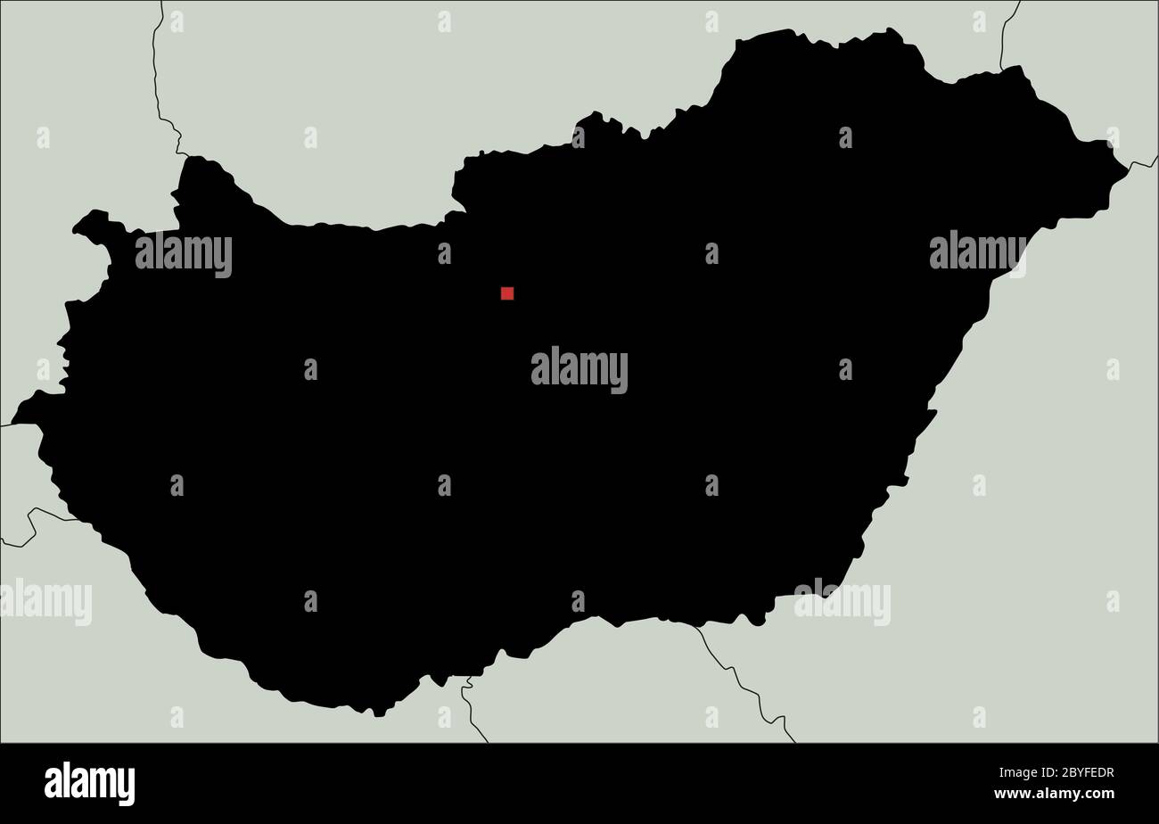 Sehr detaillierte Ungarn Silhouette Karte. Stock Vektor