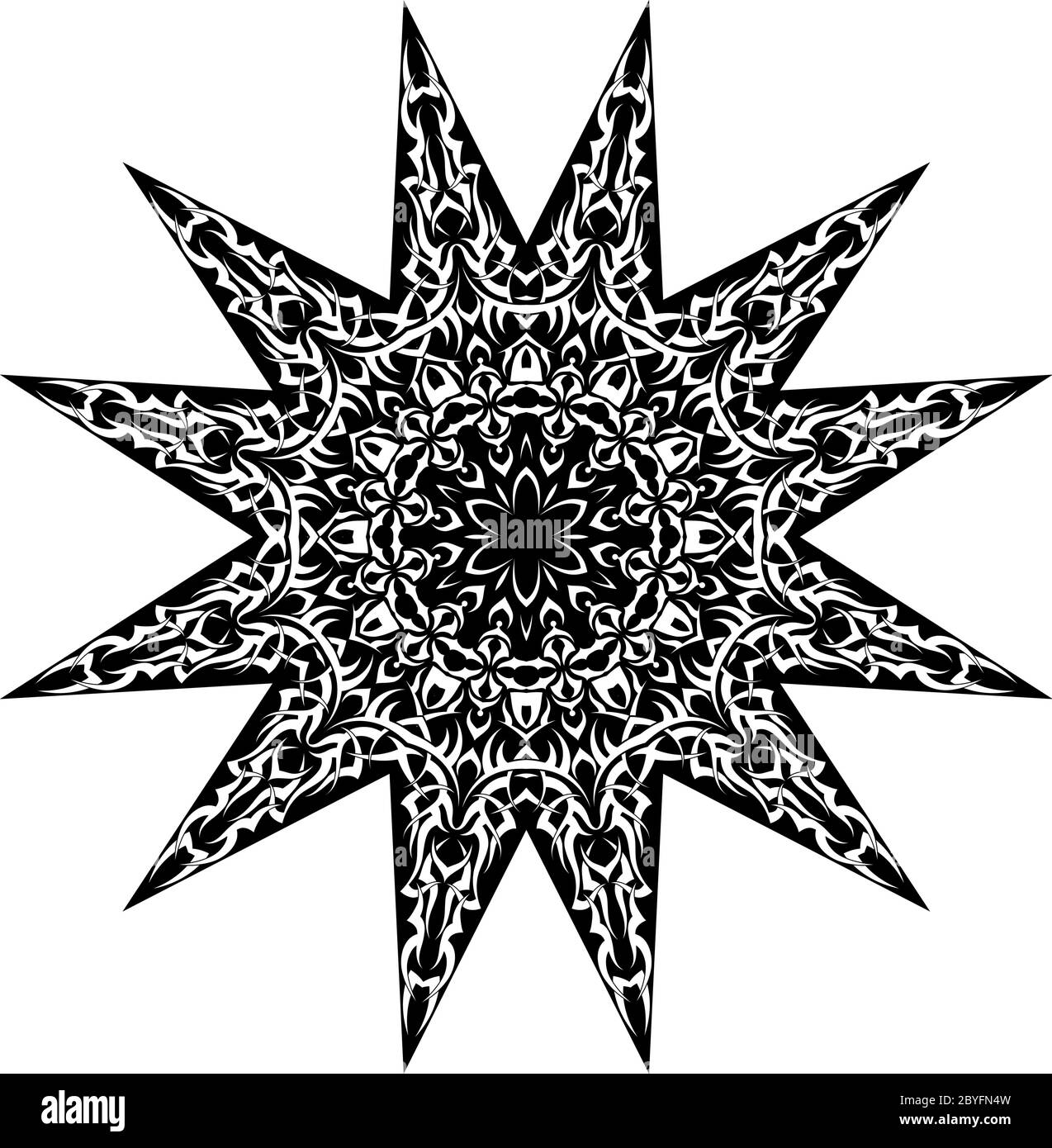 Tattoo Stern Symbol Vektor Illustration Stock Vektor