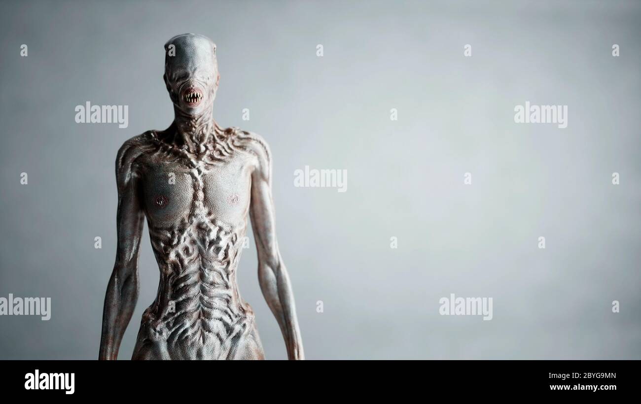 Beängstigendes Horror-Monster. Angst Konzept. 3d-Rendering. Stockfoto