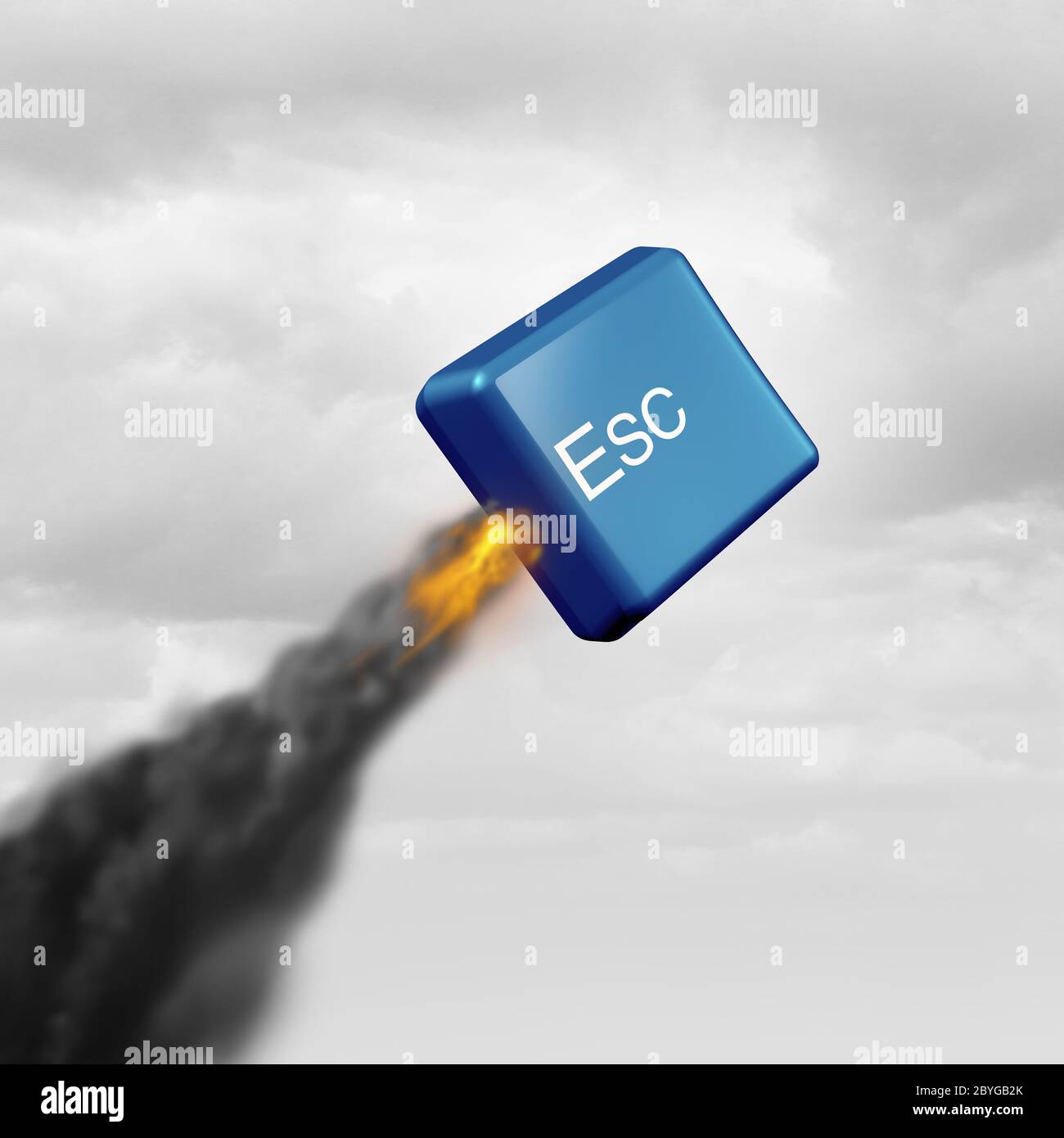 Escape Symbol und Escape Konzept als Idee, die die Macht der Freiheit. Stockfoto